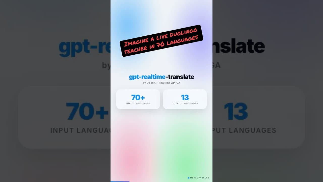 Gpt realtime translate - A Duolingo but live in 70 languages #ai
