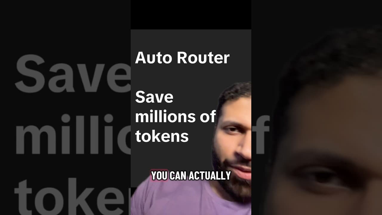 Save millions of tokens using auto router (part of open source tool LiteLLM)