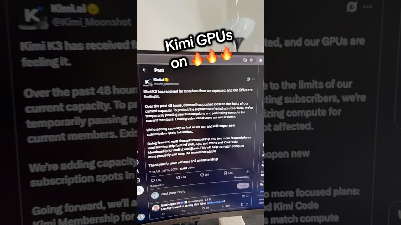KIMI K3 subscriptions are on hold #ai #kimi