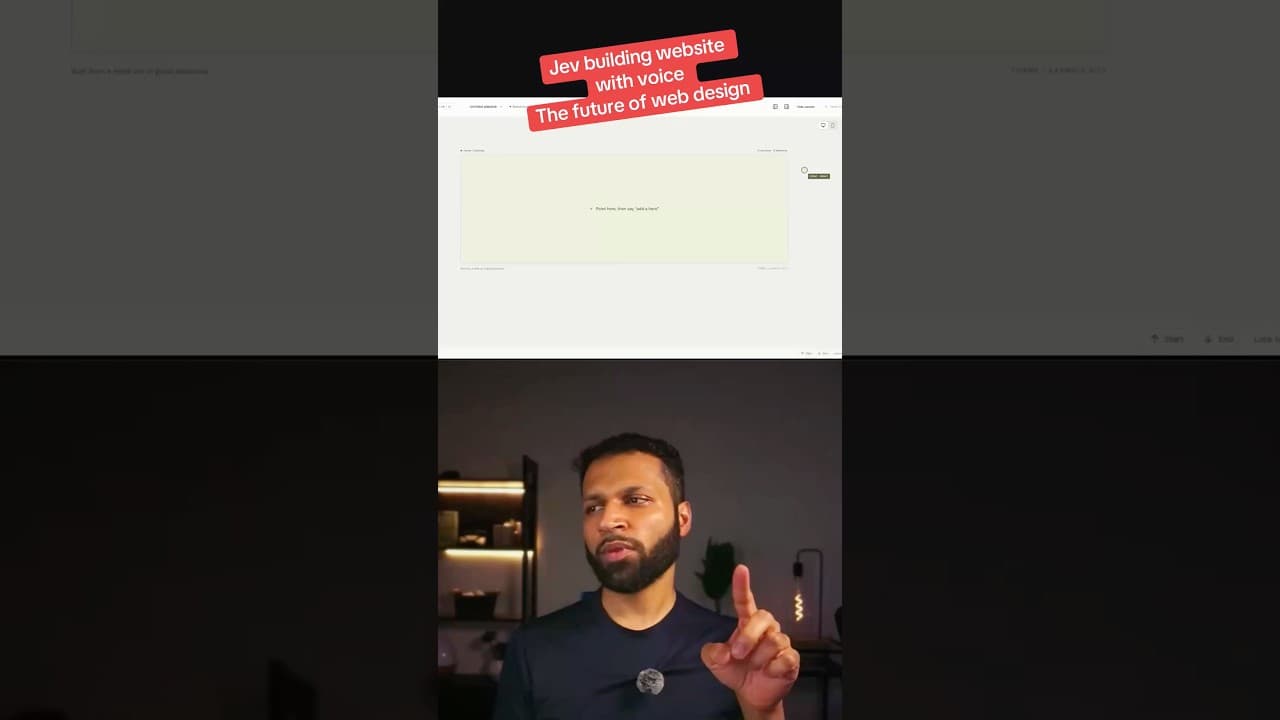 Jev based Jarvis building a website from voice commands