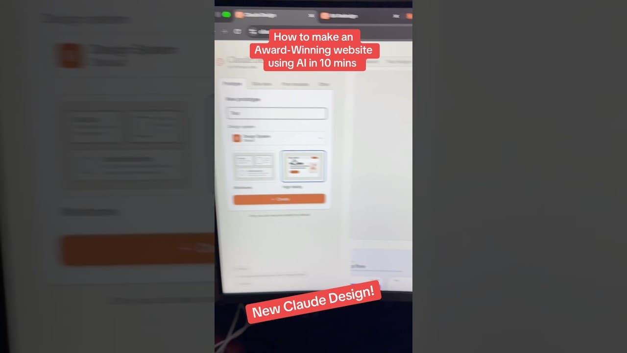 How to make an award winning website with Claude Design #ai #claude